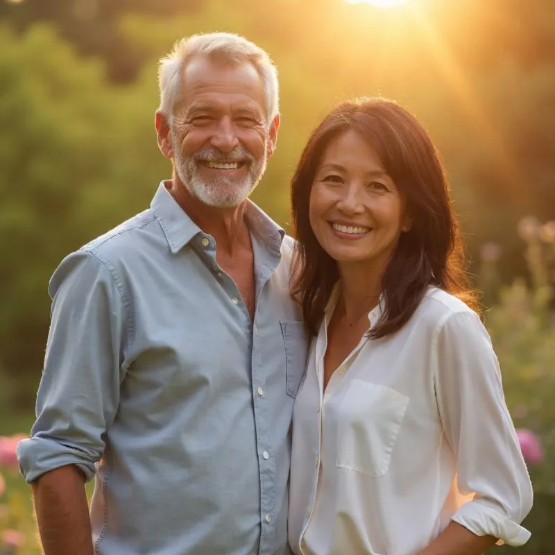 Smiling couple representing hormone and weight optimization care at Holistique Medical Center, Bellevue