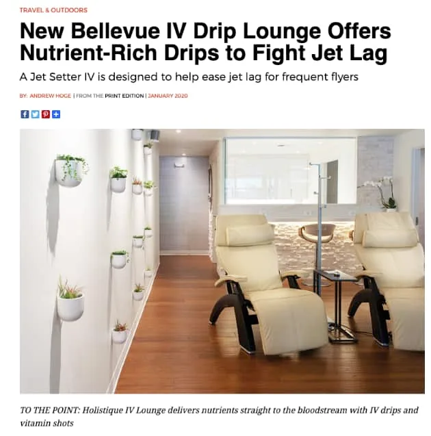 Seattle Magazine cover featuring the Holistique IV Lounge